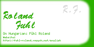 roland fuhl business card