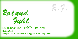 roland fuhl business card